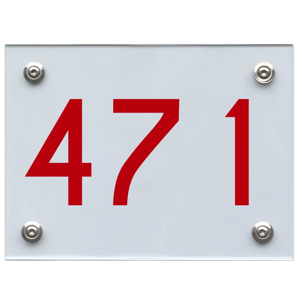 Hausnummernschild 471 rot