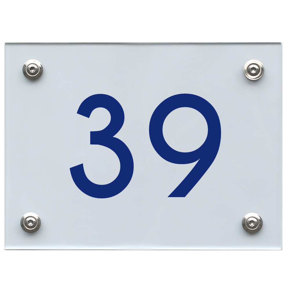 Hausnummernschild 39 blau