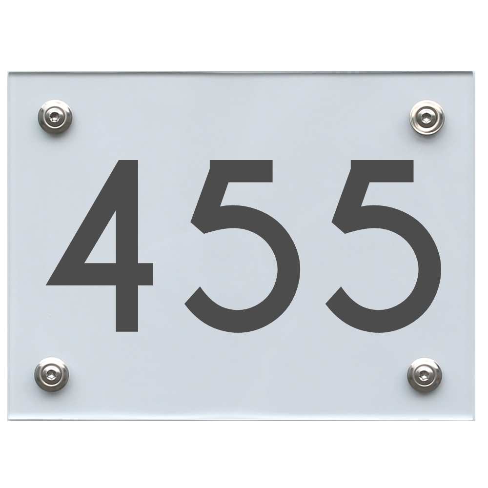 Hausnummernschild 455 dunkelgrau