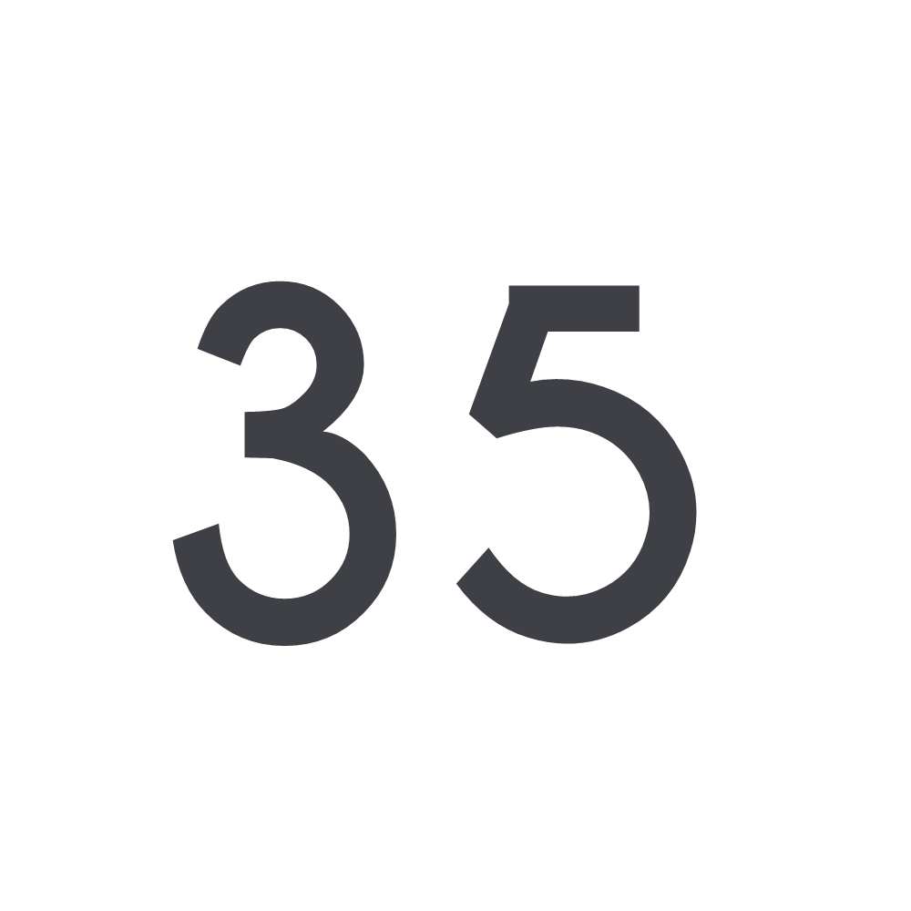 Hausnummer Aufkleber 35 dunkelgrau