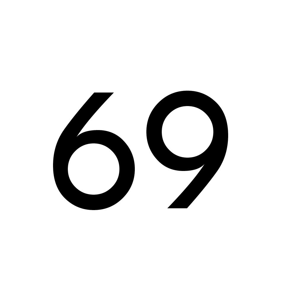 Hausnummer Aufkleber 69 schwarz