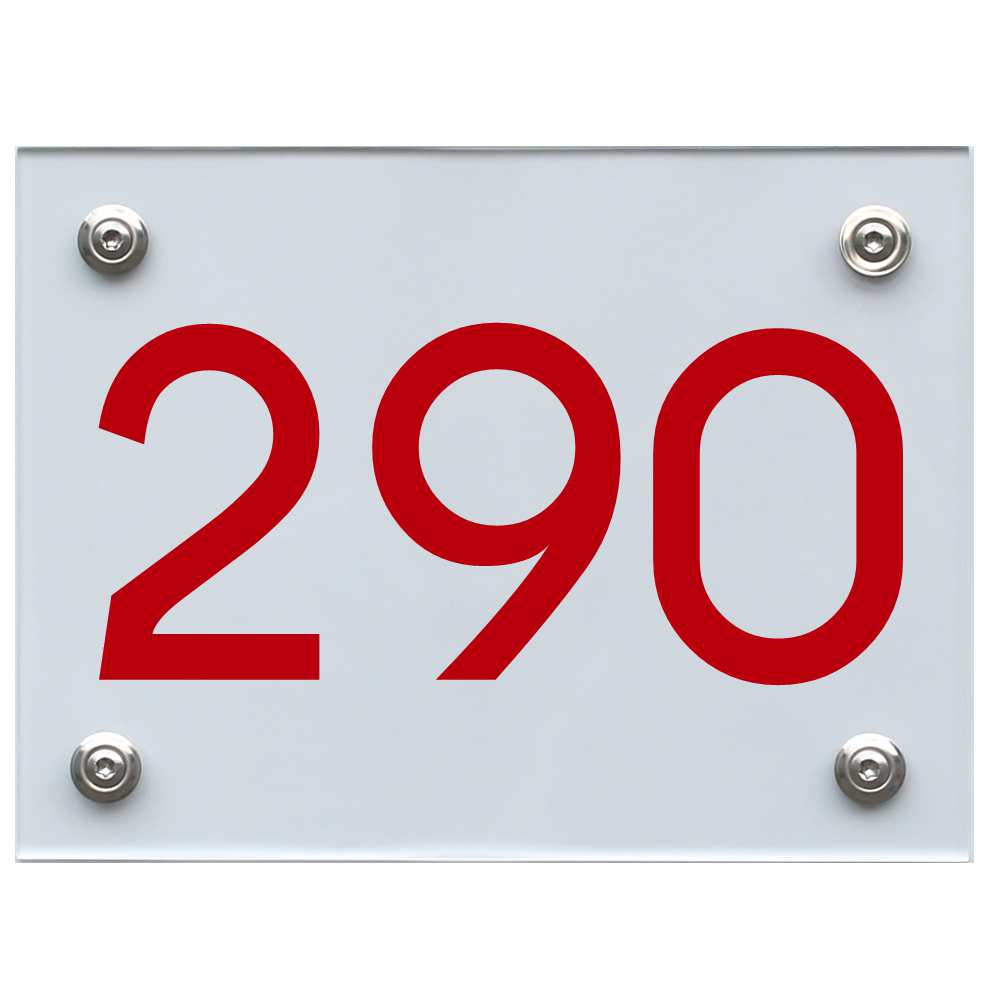 Hausnummernschild 290 rot