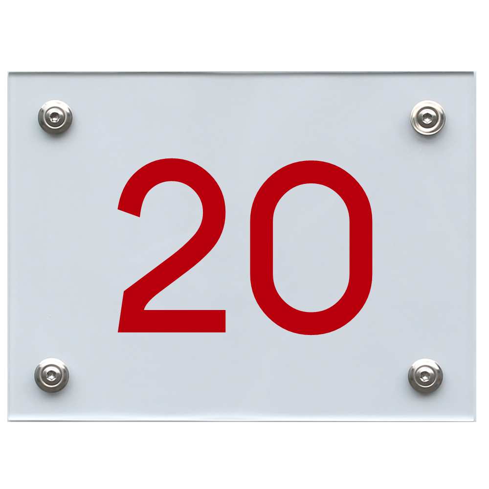 Hausnummernschild 20 rot