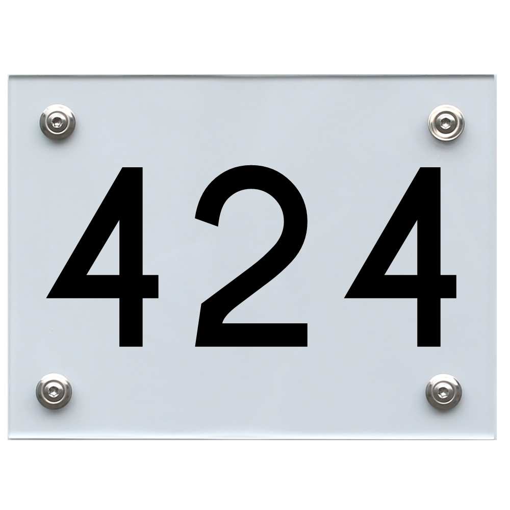 Hausnummernschild 424 schwarz