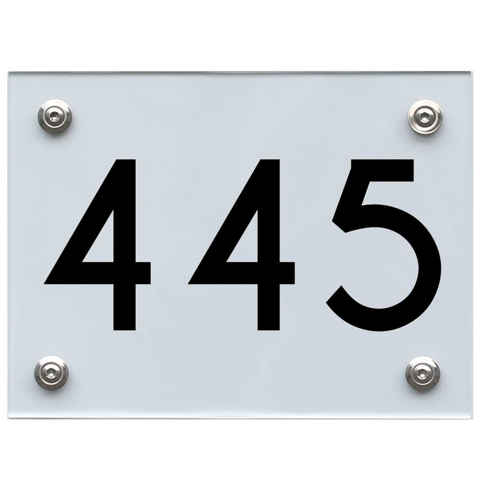 Hausnummernschild 445 schwarz