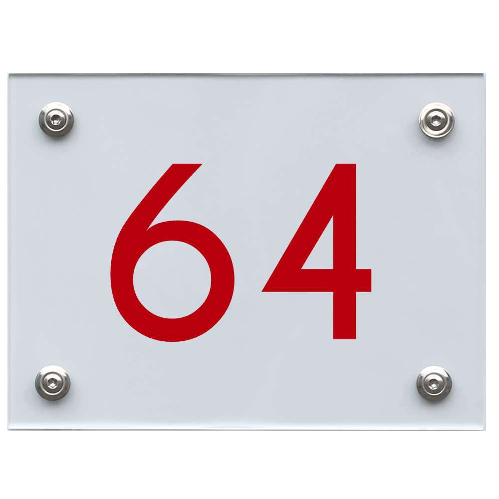 Hausnummernschild 64 rot