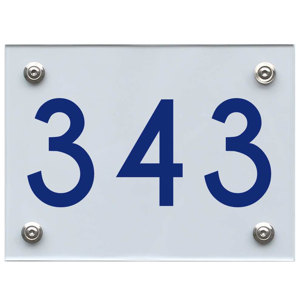 Hausnummernschild 343 blau