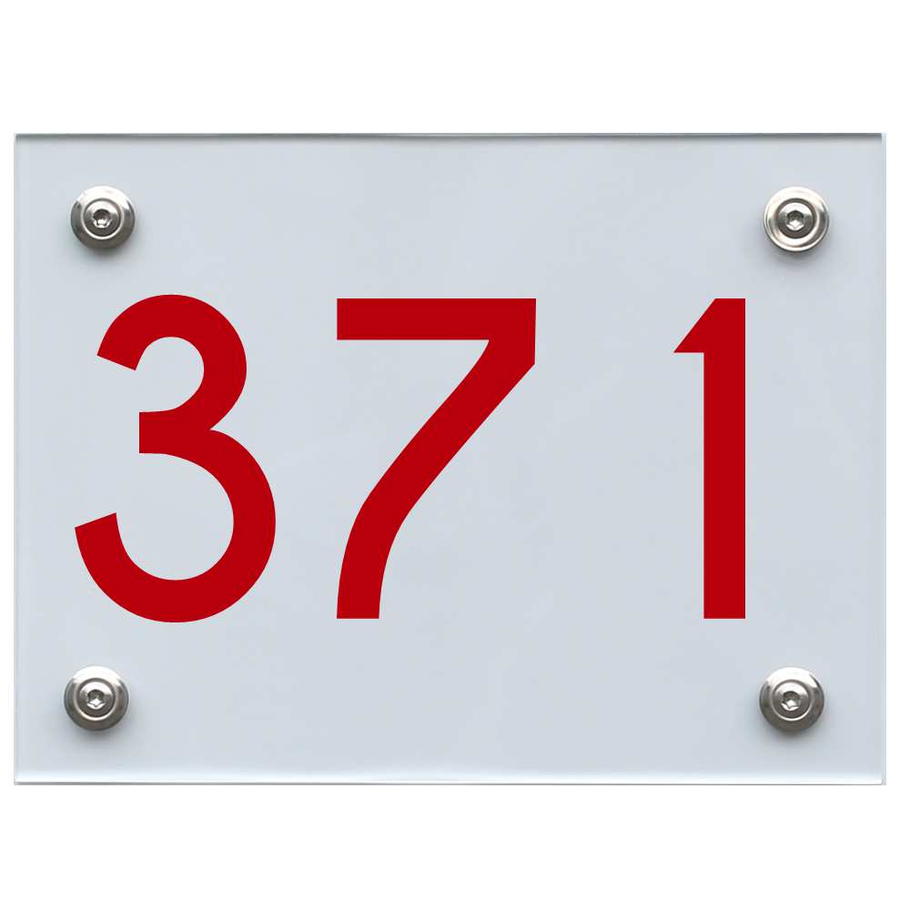 Hausnummernschild 371 rot