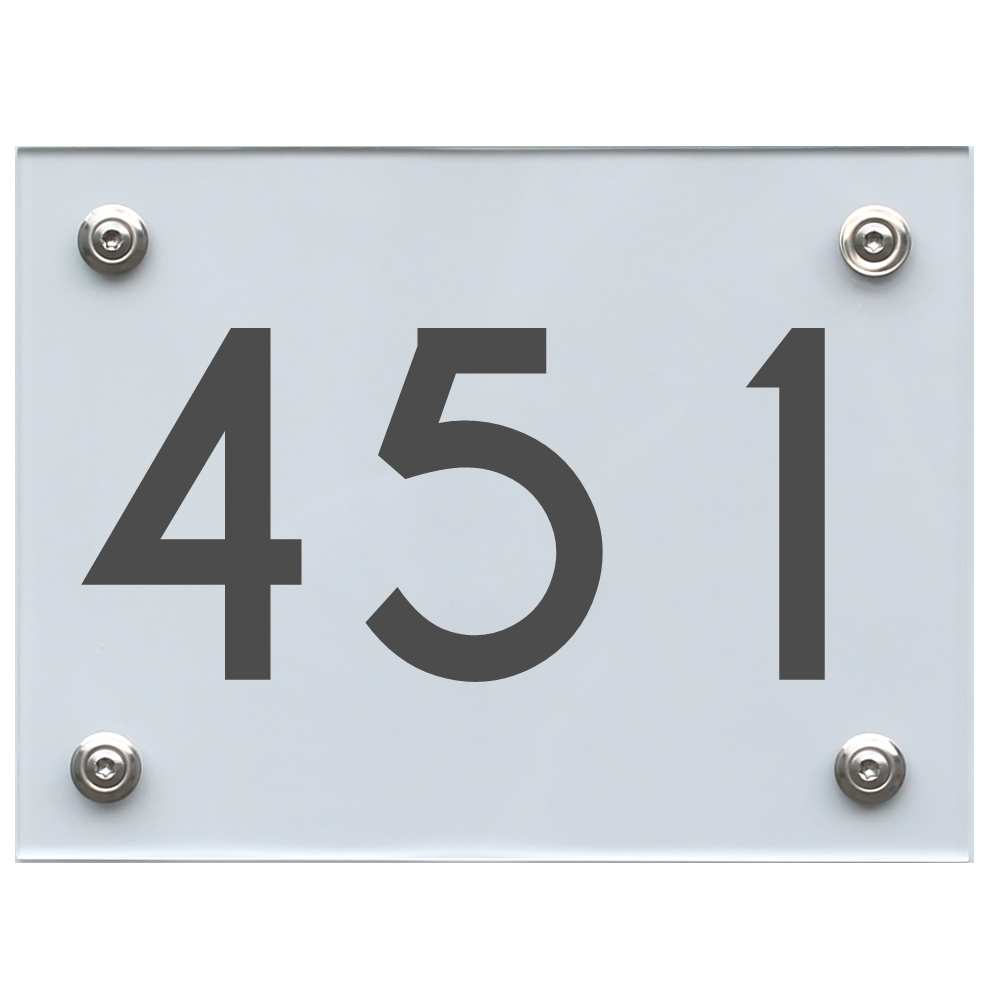 Hausnummernschild 451 dunkelgrau