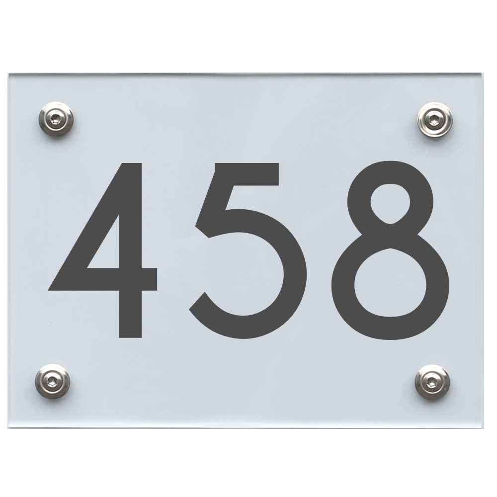 Hausnummernschild 458 dunkelgrau