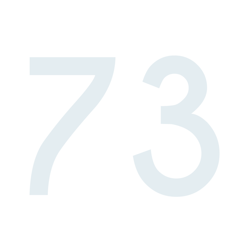 Zahlenaufkleber 73 weiß