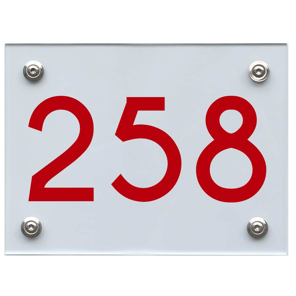 hausnummernschild-258-rot Hausnummernschild 258 rot