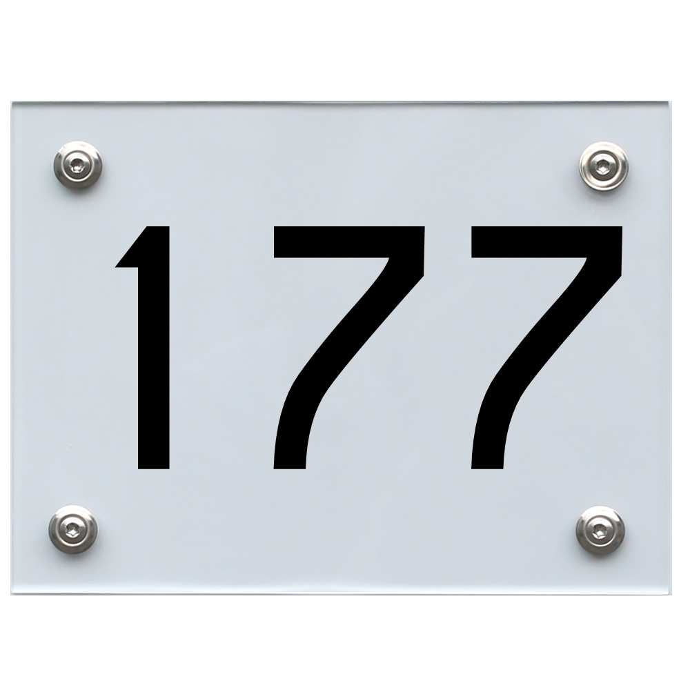 Hausnummernschild 177 schwarz