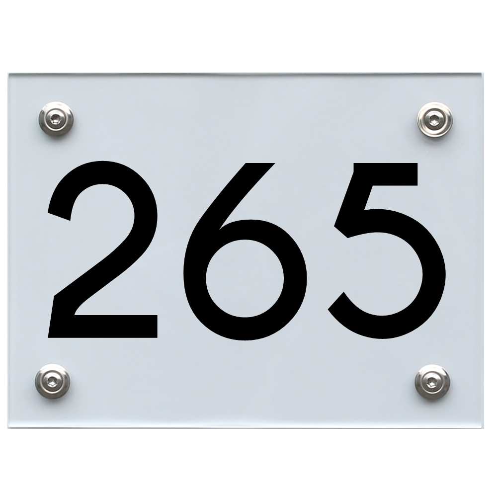 Hausnummernschild 265 schwarz