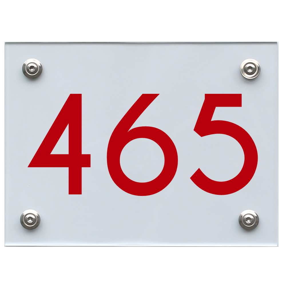 Hausnummernschild 465 rot