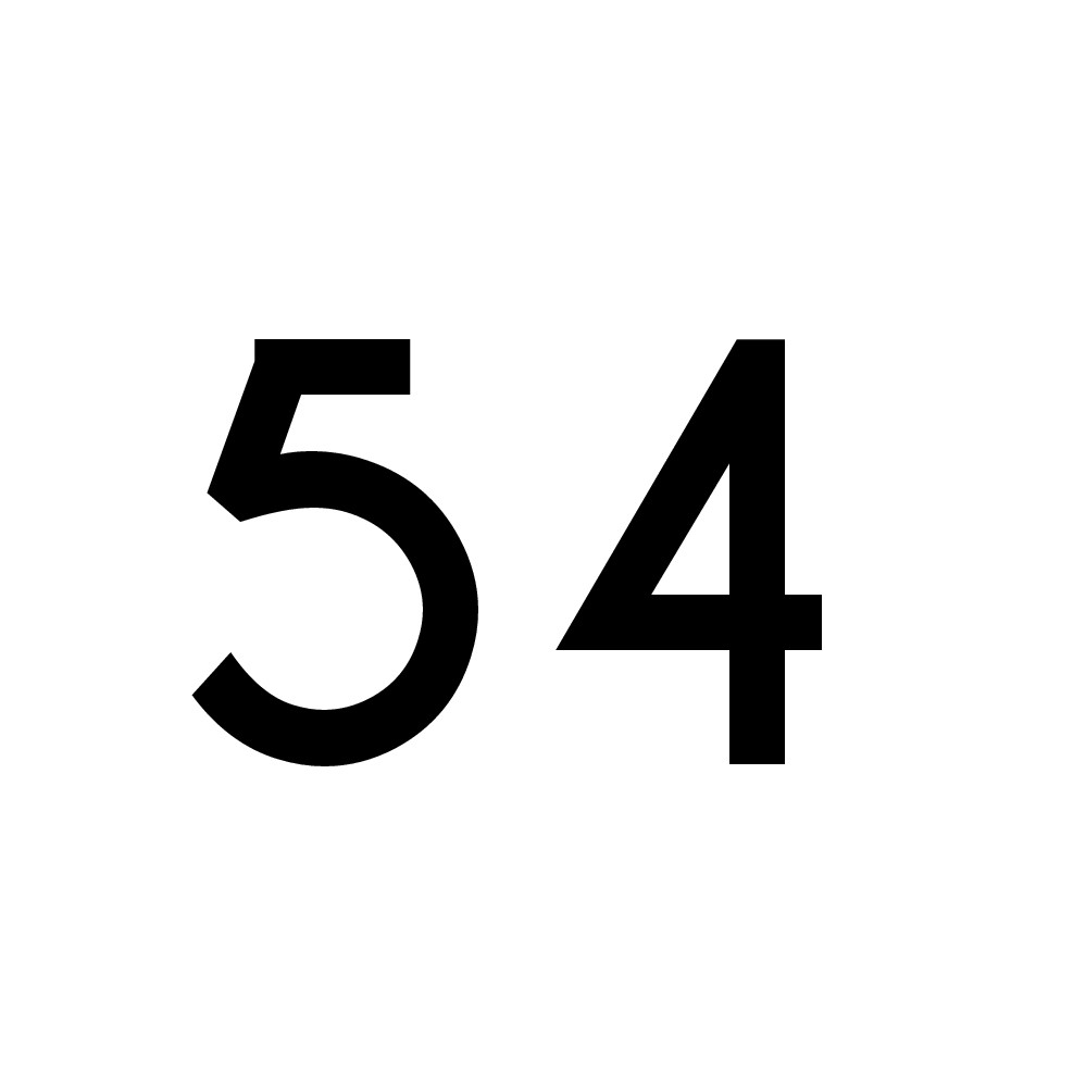 Hausnummer Aufkleber 54 schwarz