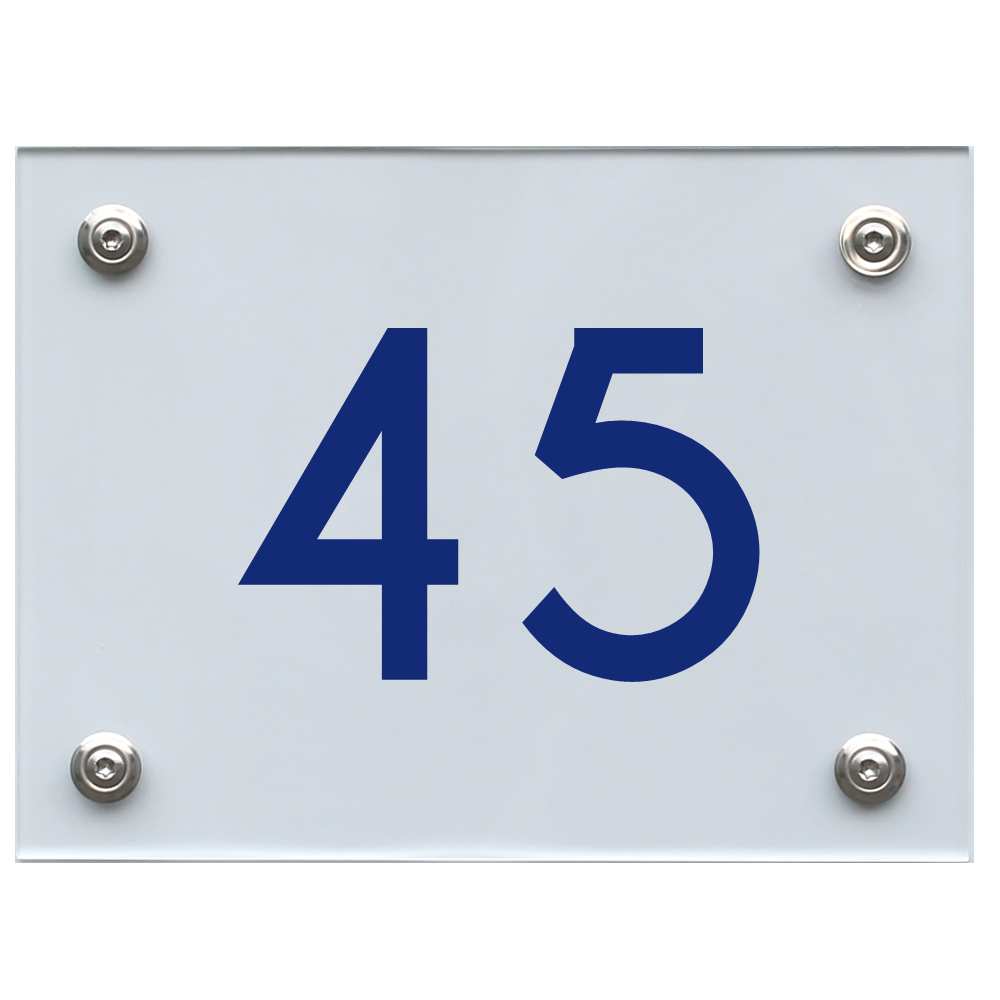 Hausnummernschild 45 blau