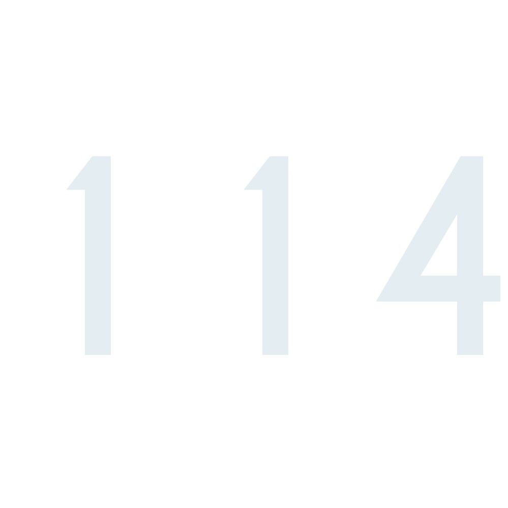 Hausnummer Aufkleber 114 weiss