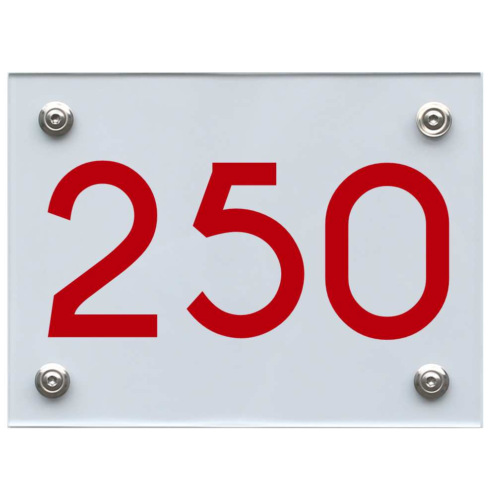 Hausnummernschild 250 rot