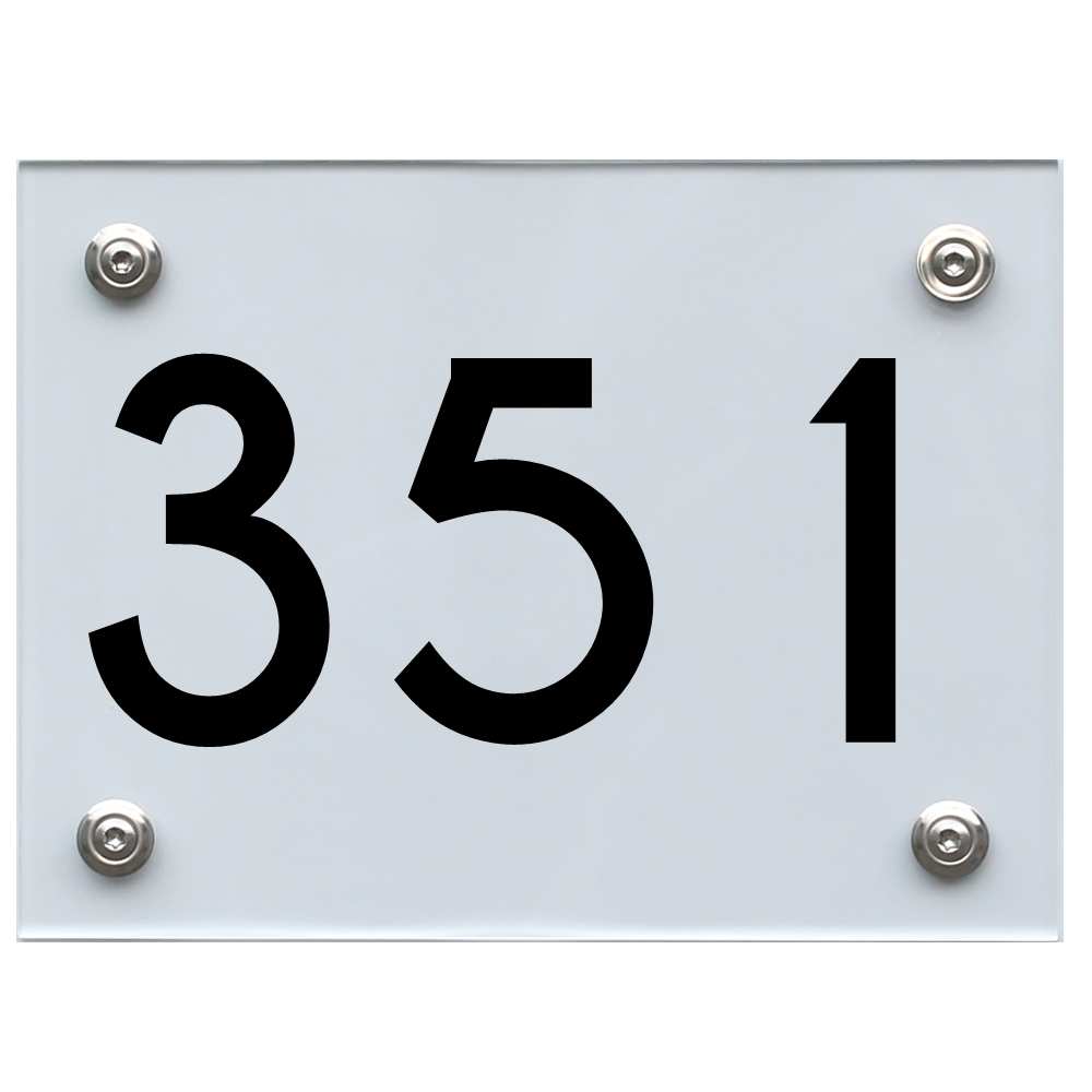 Hausnummernschild 351 schwarz
