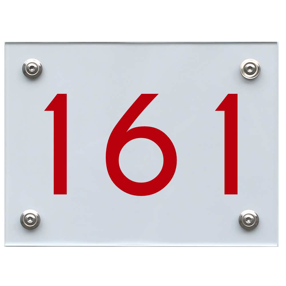 Hausnummernschild 161 rot