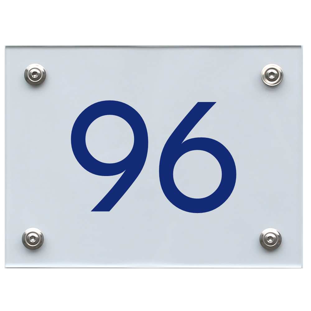 Hausnummernschild 96 blau