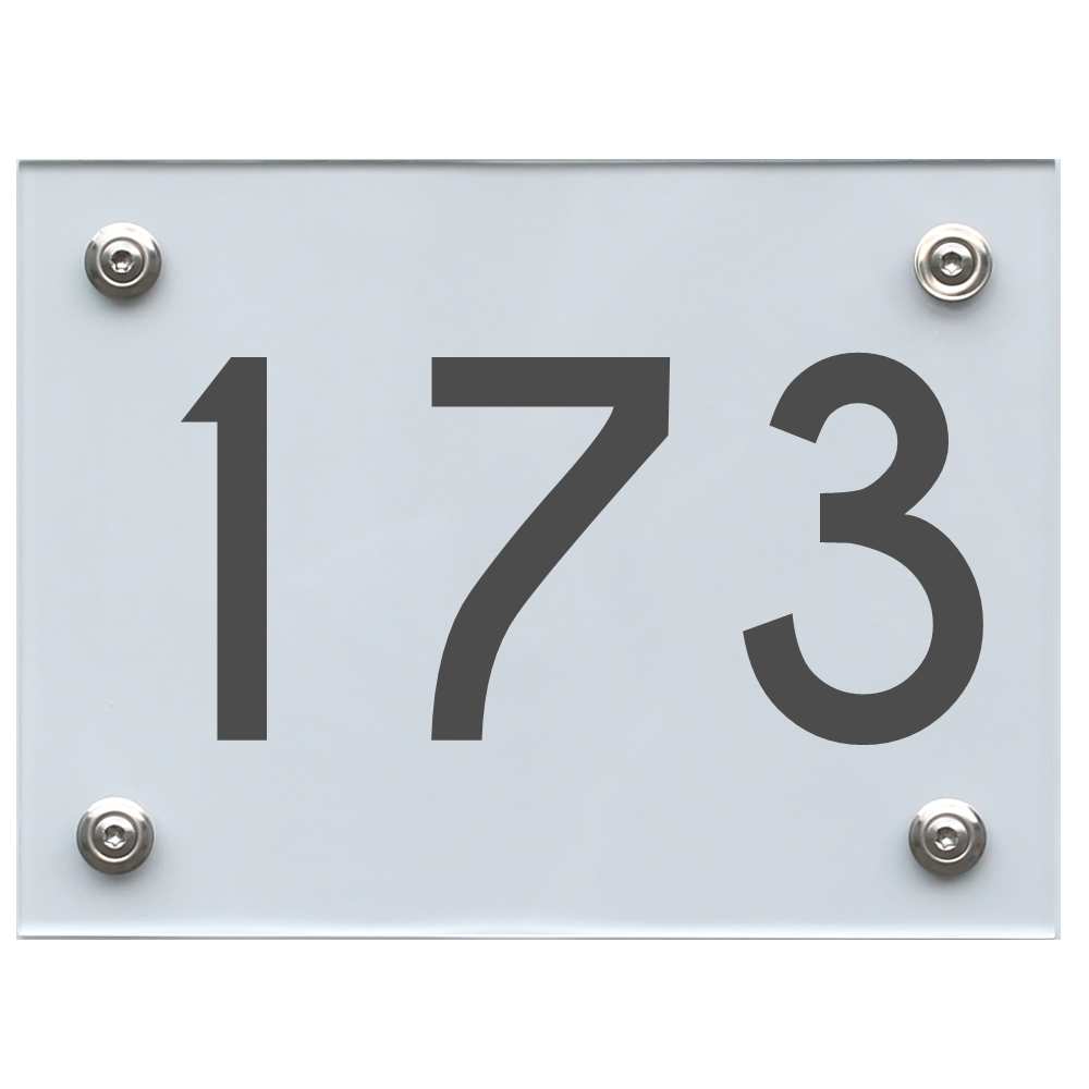 Hausnummernschild 173 dunkelgrau