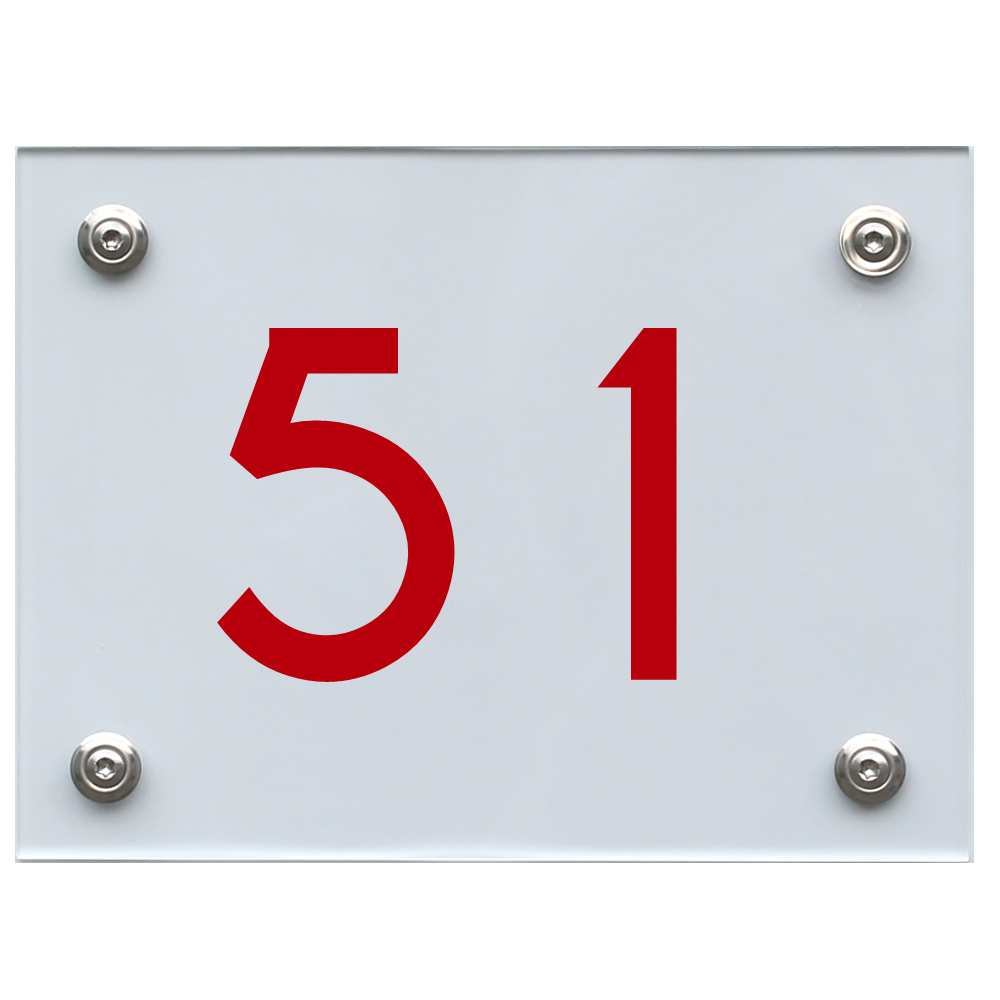 Hausnummernschild 51 rot