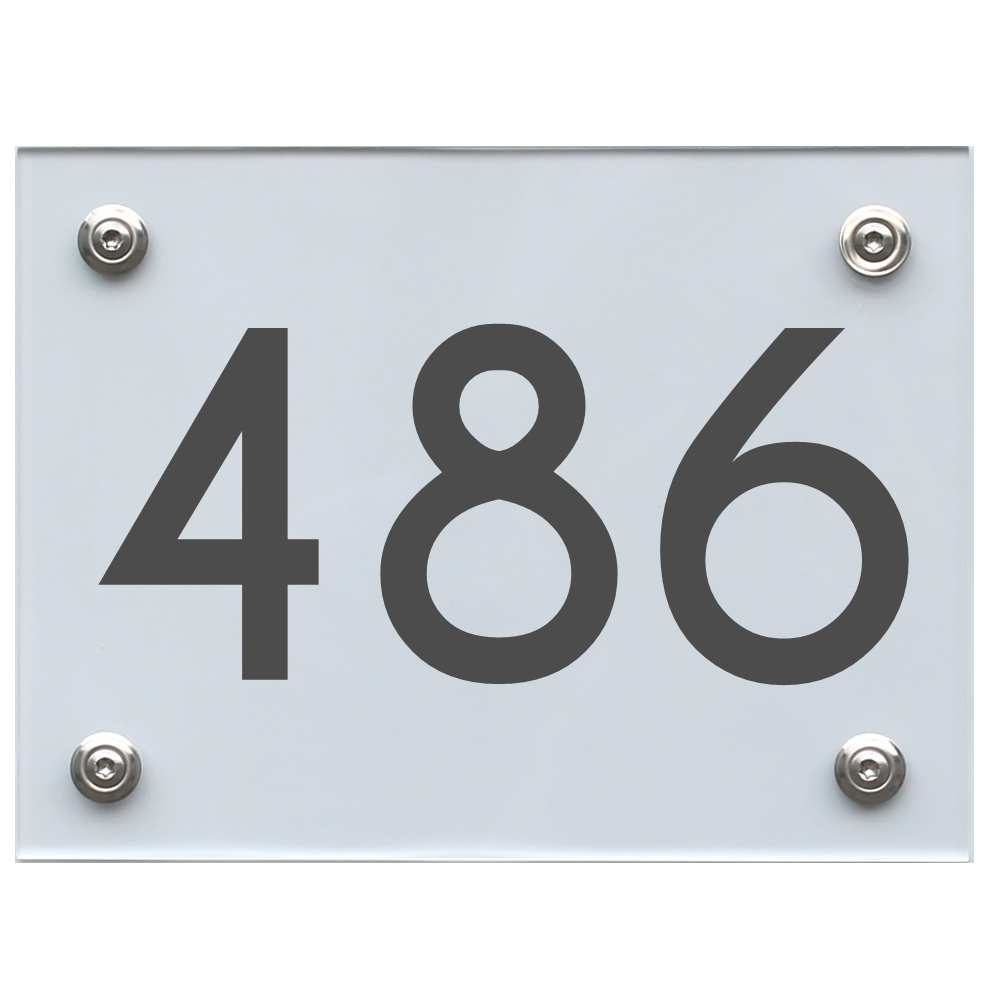 Hausnummernschild 486 dunkelgrau