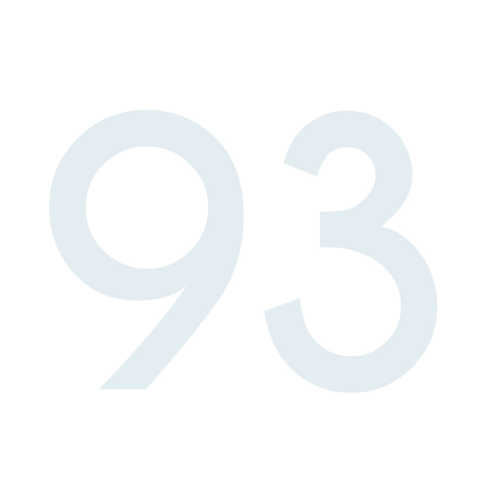 Zahlenaufkleber 93 weiß