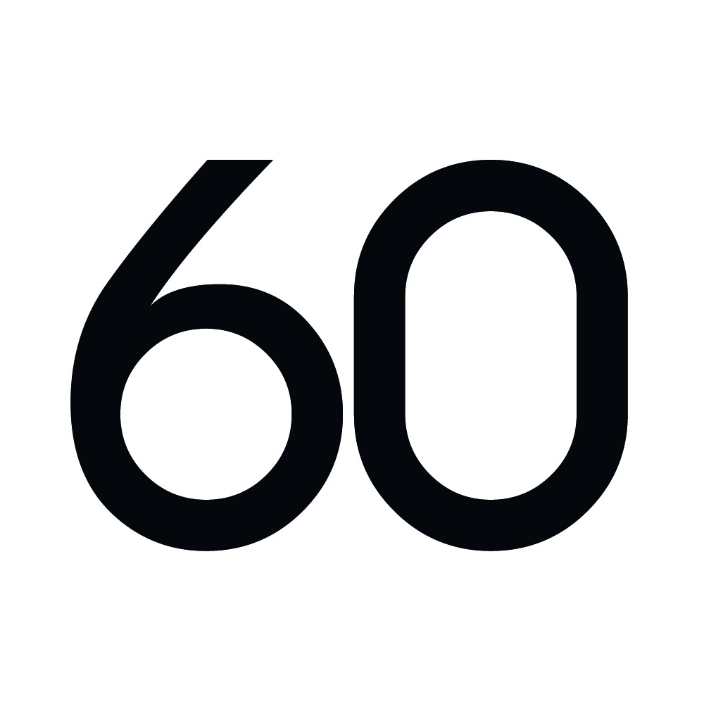 Zahlenaufkleber 60 schwarz