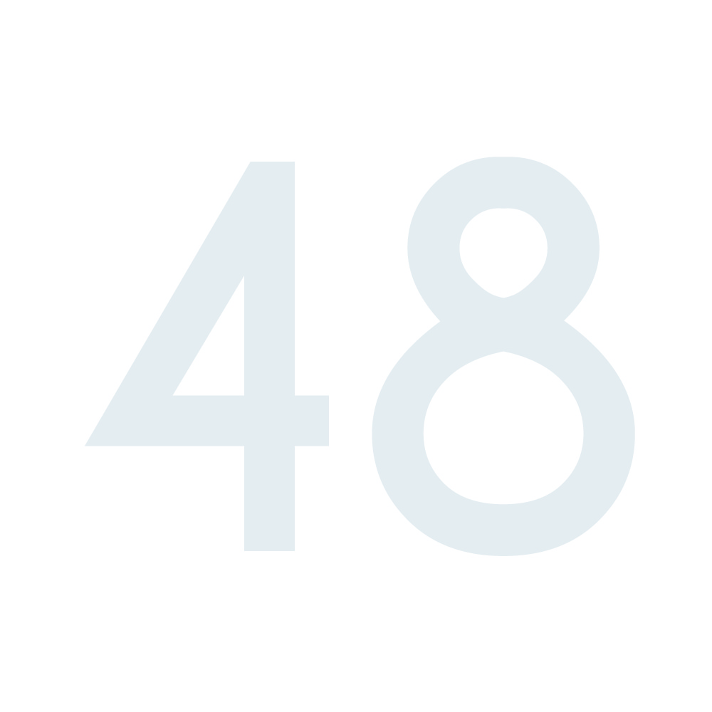 Zahlenaufkleber 48 weiß