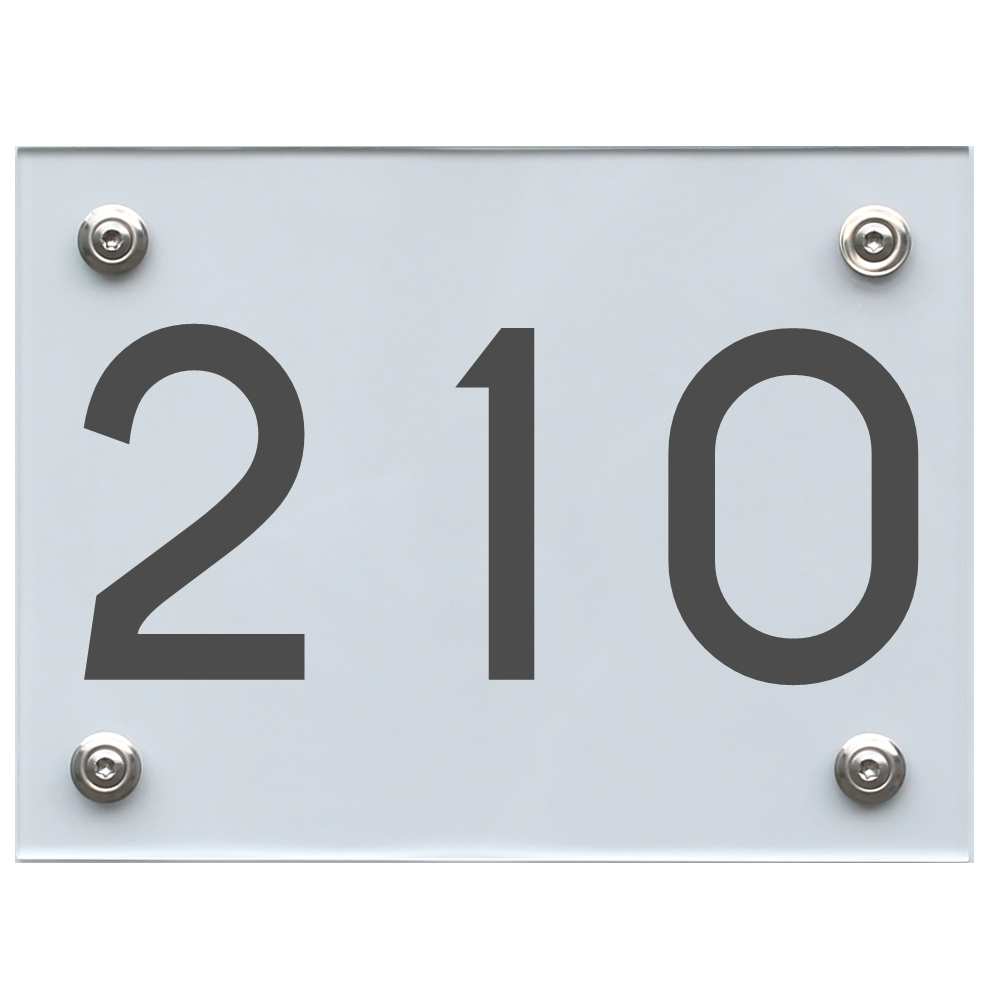 Hausnummernschild 210 dunkelgrau