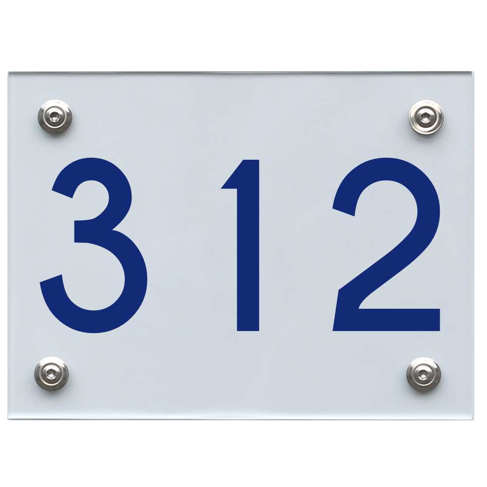 Hausnummernschild 312 blau