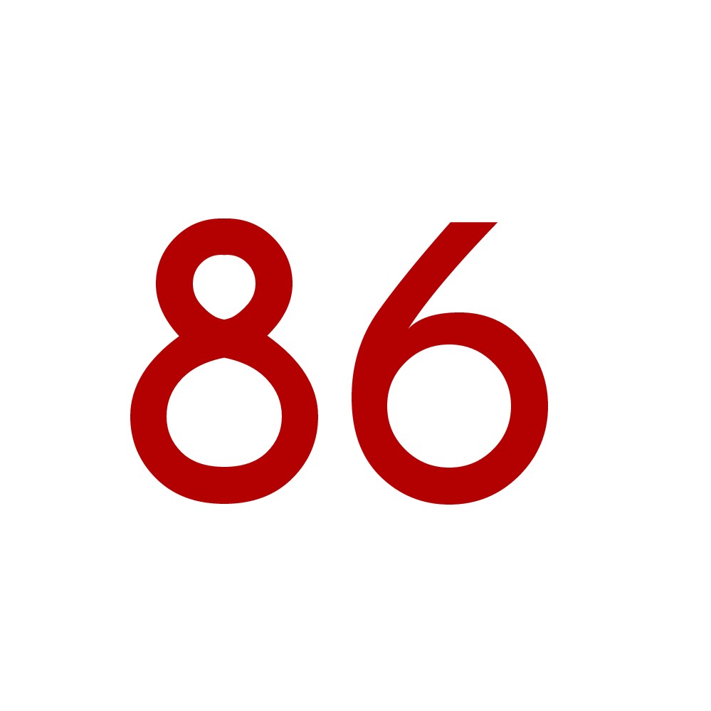 Hausnummer Aufkleber 86 rot