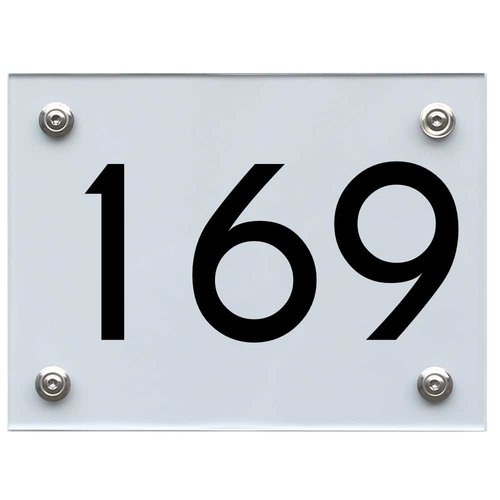 Hausnummernschild 169 schwarz