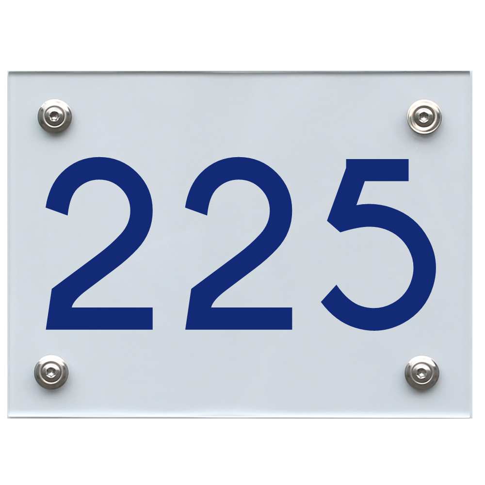 Hausnummernschild 225 blau