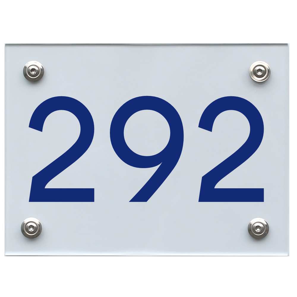 Hausnummernschild 292 blau