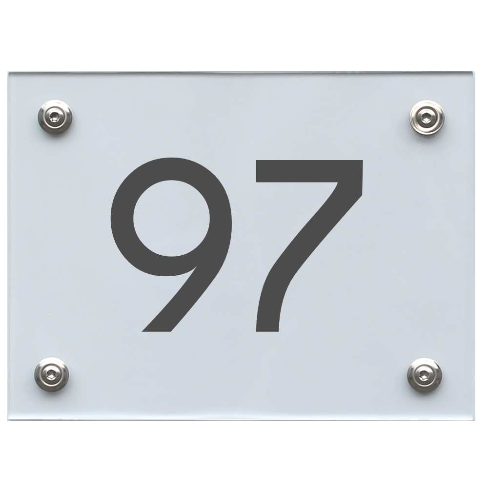 Hausnummernschild 97 dunkelgrau