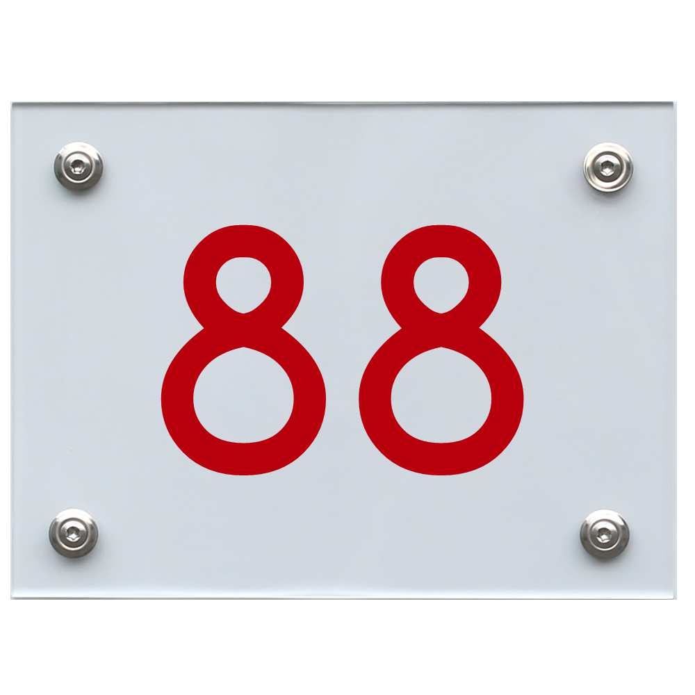 Hausnummernschild 88 rot