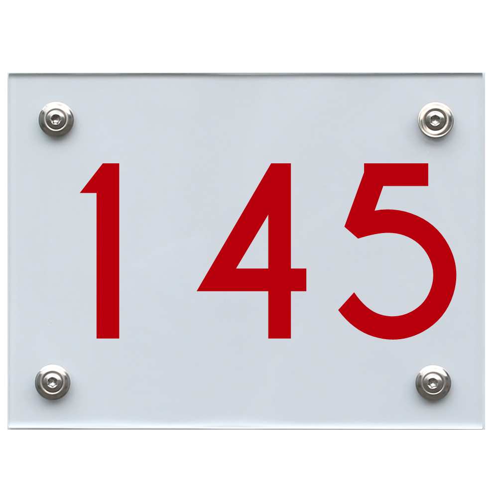 Hausnummernschild 145 rot