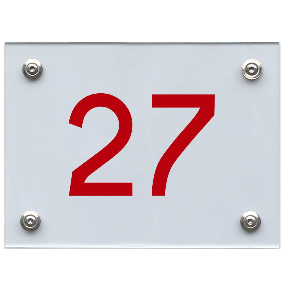 Hausnummernschild 27 rot