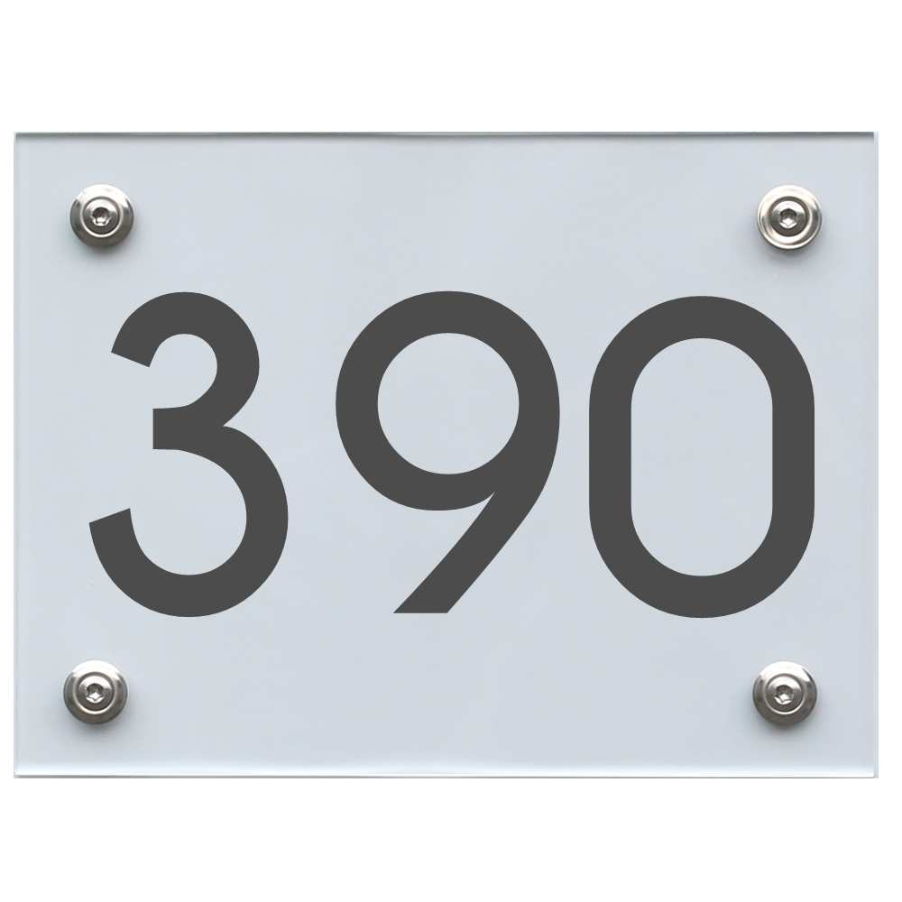 Hausnummernschild 390 dunkelgrau