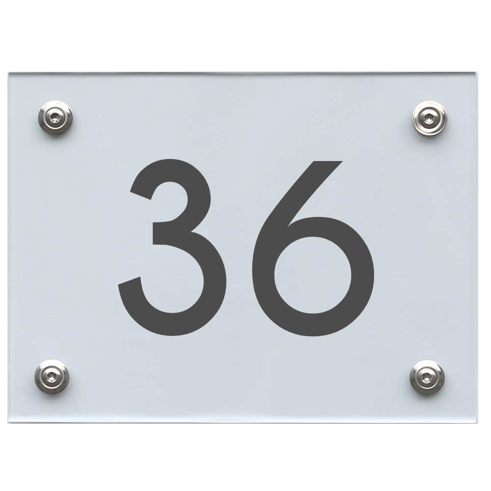 Hausnummernschild 36 dunkelgrau