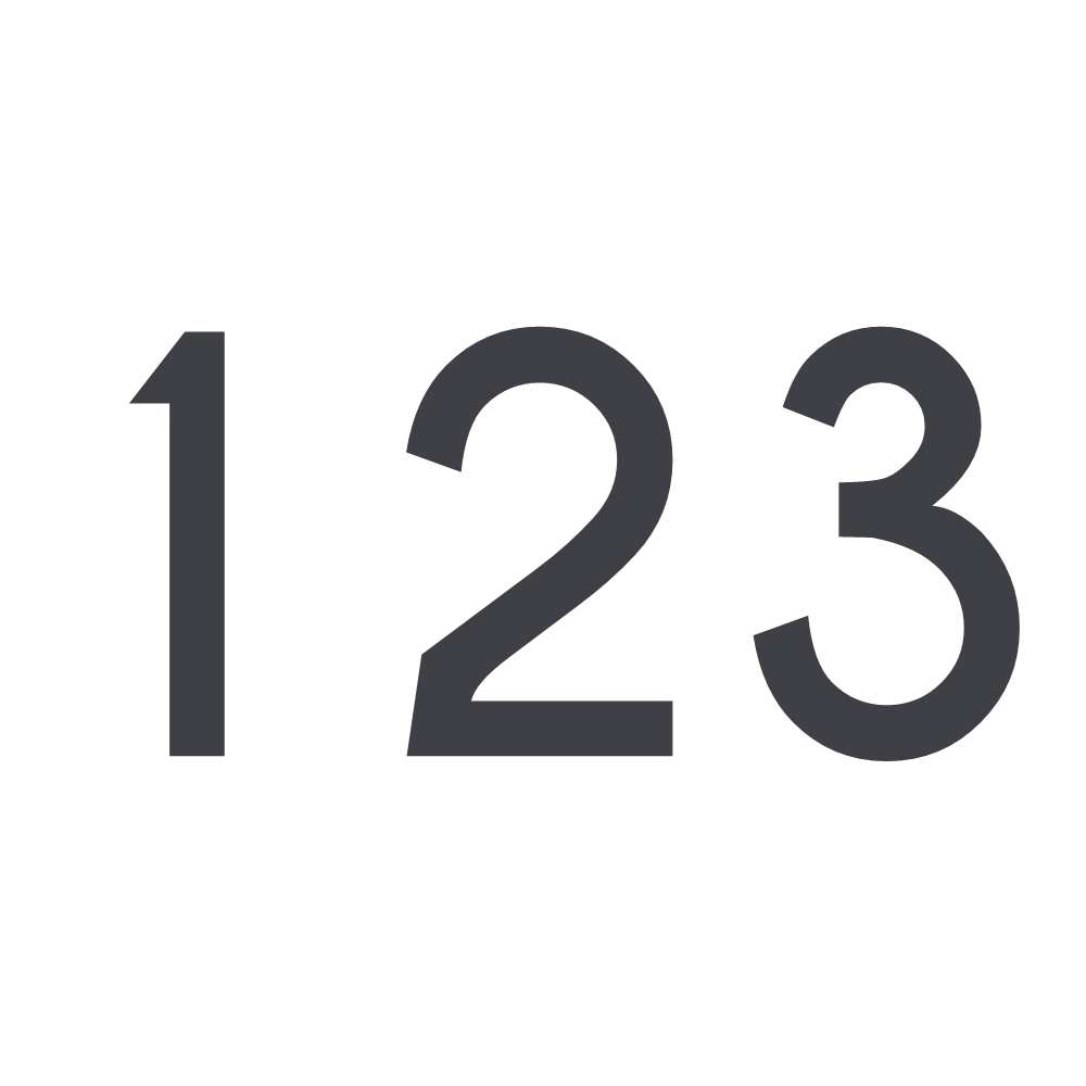 Hausnummer Aufkleber 123 dunkelgrau