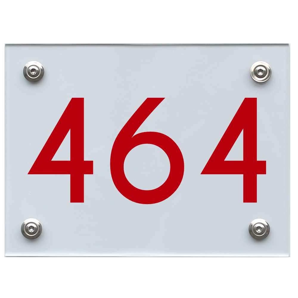 Hausnummernschild 464 rot