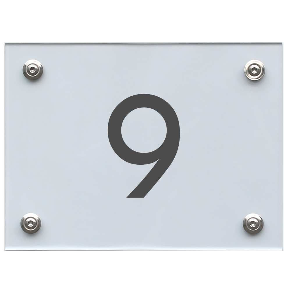 Hausnummernschild 9 dunkelgrau
