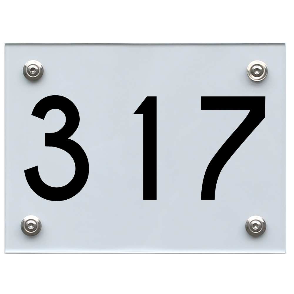 Hausnummernschild 317 schwarz