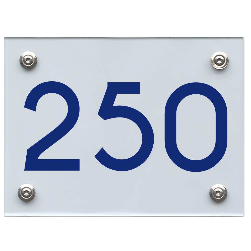 Hausnummernschild 250 blau
