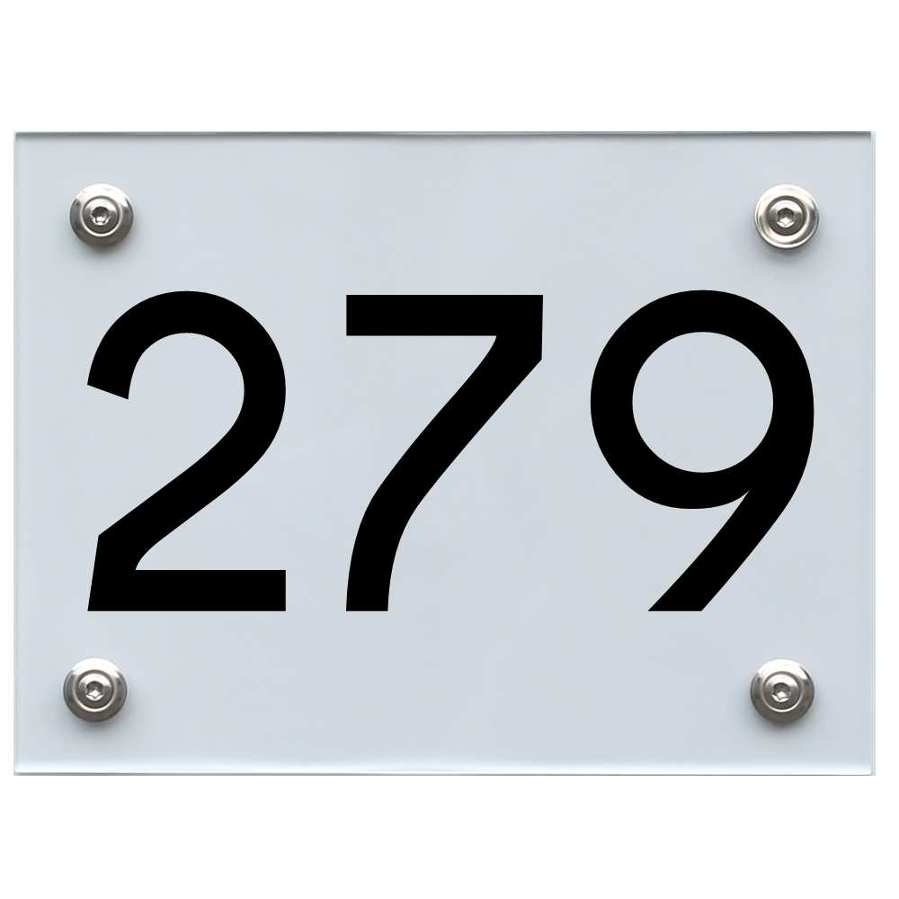 Hausnummernschild 279 schwarz